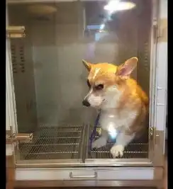  网友强行给柯基洗澡吹干,结果它斜着眼看着主人,眼神好可怕啊