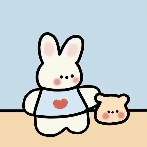  呆萌简笔画风情侣头像带一点点可爱