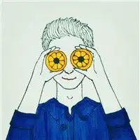  手绘情侣头像动漫超萌版一左一右爱上你用一朵花开的时间