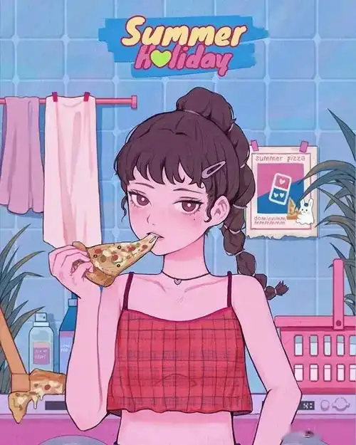 一波甜到腻歪的少女插画作品,我尝到了彩虹糖的味道