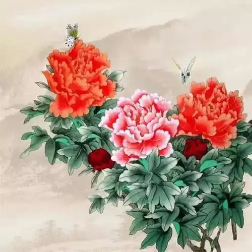  花开富贵送吉祥国画牡丹