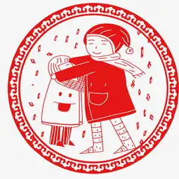  可爱剪纸风格插画冬装情侣图片素材其他格式下载动漫人物大全