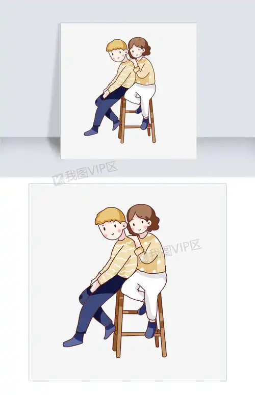  手绘卡通七夕节情侣图片素材psb格式下载动漫人物大全