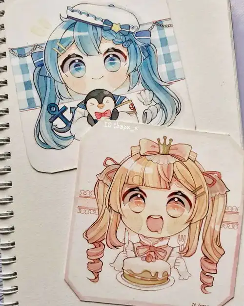  马克笔手绘萌萌哒q版马克笔手绘,真是炒鸡炒鸡可爱呢