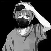  戴帽子又戴一个口罩的动漫情侣头像