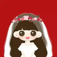  红色喜庆的结婚情侣头像一左一右