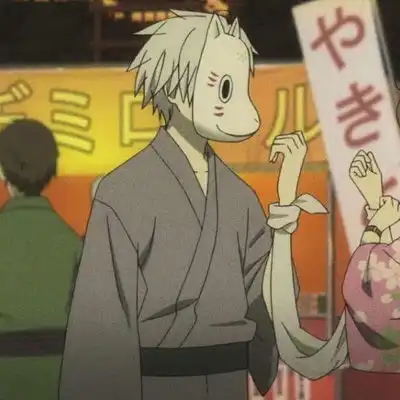  萤火之森情侣头像一左一右超清萤火之森情头两张面具