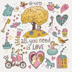  卡通情人节元素02矢量素材卡通矢量