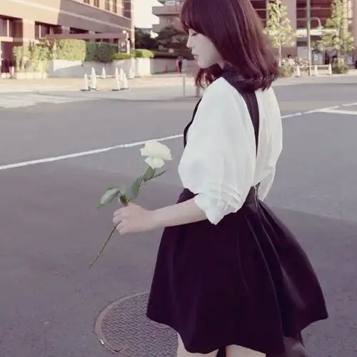  2015春装学院风甜美公主背带裙高腰修身背心堆糖,美好生活研究所