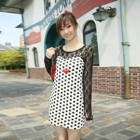  言若蕾丝波点连衣裙dl080001dl080001图片大全邮乐官方网站