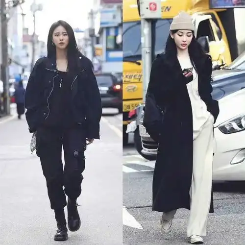  街拍镜头下的黑色穿搭,没有滤镜美颜,将简约黑穿出时髦感
