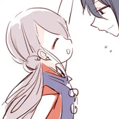  求情侣头像女生摸男生头动漫