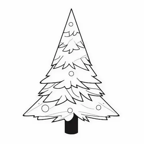  简约黑白线条风格圣诞树素材图片广告素材下载至来源处