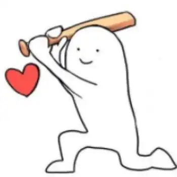  求个动漫情侣头像一半是个小人拿个棒球棒另一张