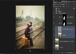ps把灰朦情侣外景照片调成冷色文艺效果
