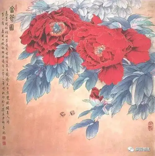  花开富贵工笔牡丹临习范本选页欣赏