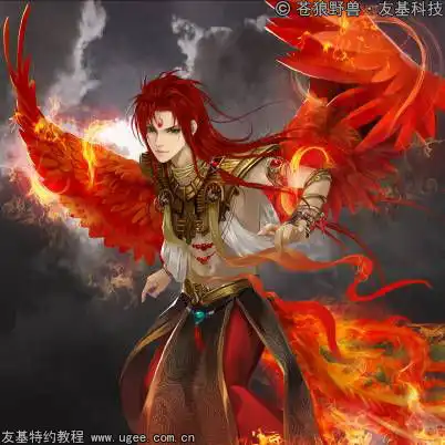  绘制拟人化插画朱雀下篇