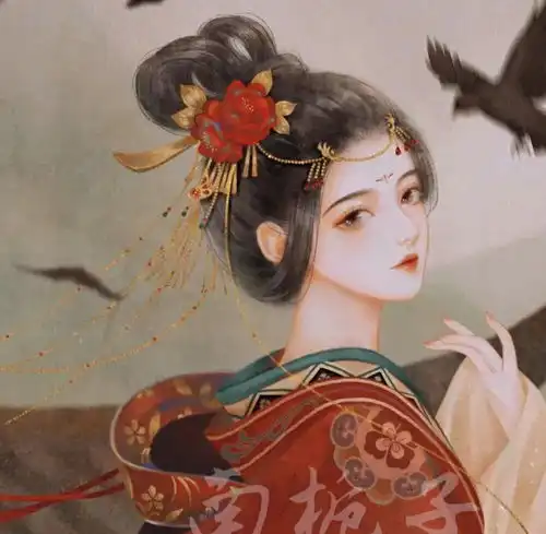  古风红色系头像城市堕入温柔的困意