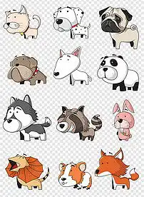  萌萌的动物卡通小狗素材图片模板下载4.99mb动物大全自然