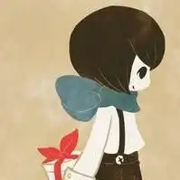  求两个卡通小孩,一个是戴绿色围巾的男孩,一个是戴红色围巾的女孩的情侣头像