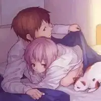  情侣睡姿卡通图片卡通情侣拥抱睡觉姿势图片