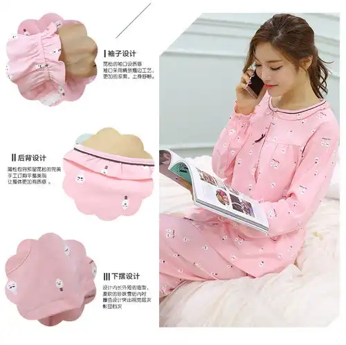  春秋季纯棉情侣睡衣长袖长裤家居服休闲套装开衬男女睡衣纯棉