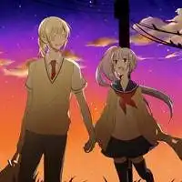  穿校服的动漫情侣头像超萌版微信头像图片大全