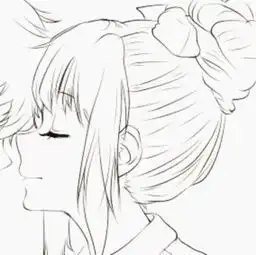  线稿情侣头像一左一右