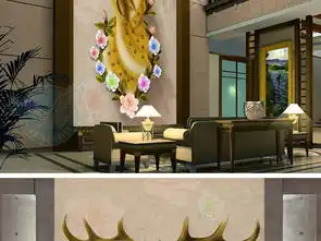 欧式3d立体浮雕情侣鹿玄关背景墙壁画