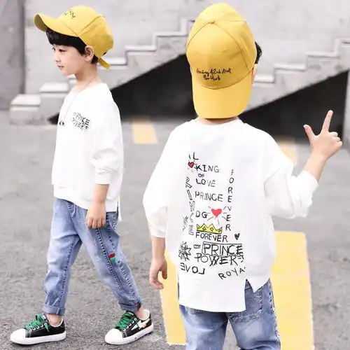  男童春款t恤小衫2020新款中大童春秋打底衫小孩上衣9岁10儿童12潮