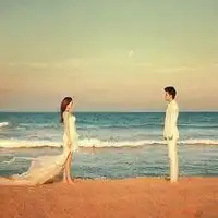  海边婚纱情侣头像微信头像图片大全