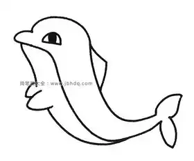 一组可爱的海豚简笔画图片