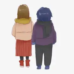  冬日一起走着的小情侣背影图片素材其他格式下载动漫人物大全