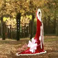  古风情侣结婚头像红色披风烟斗拉住