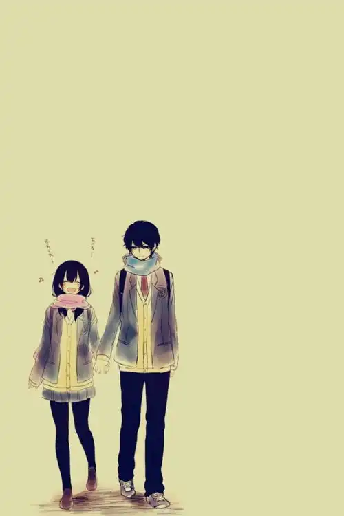  两个人的世界情侣插画动漫唯美小清新堆糖,美好生活研究所