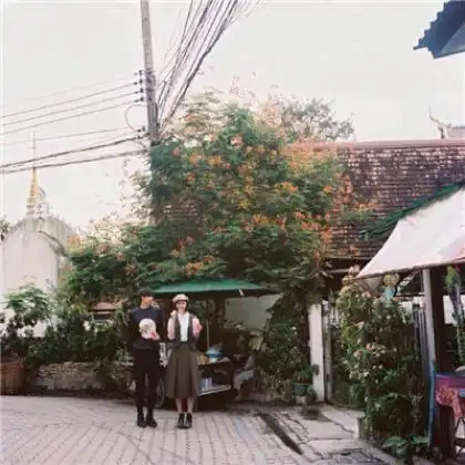  小清新情侣头像一男一女风景系,我陪你一起看风景