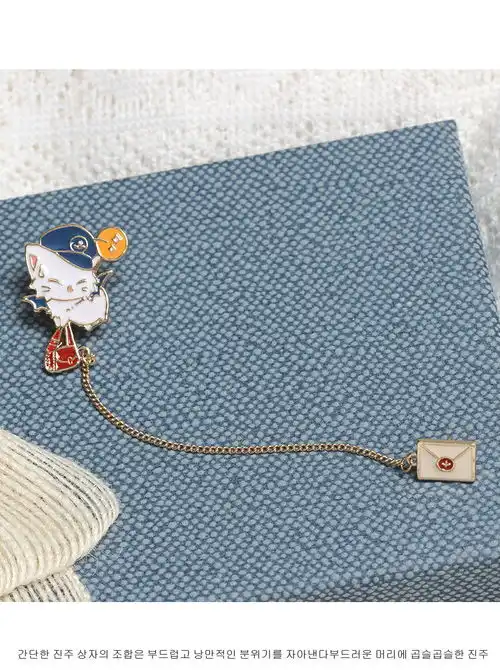  可爱日系学院风情侣学生卡通动物猫咪信封胸针毛衣徽章包包配饰