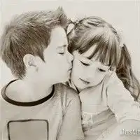  可爱欧美小清新小孩子情侣头像,曾经童年是快乐的