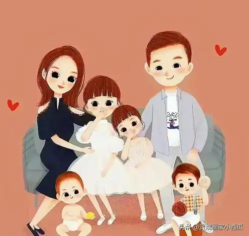  换一换你的头像吧,亲子卡通全家福头像,祝大家除夕快乐