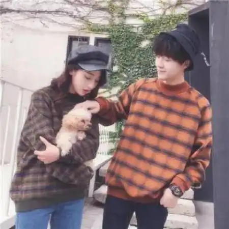  韩范好看情侣头像,不管怎样笑着往前走