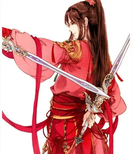  请问这张古风红衣女子是谁它的画手叫什么