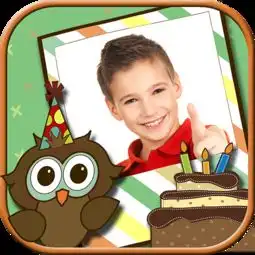  儿童生日快乐贺卡相框贴纸相机