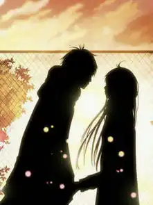  想要几张动漫图片,是夕阳下,情侣站着,分开站着的,背影侧面都行的,高中生这样的年纪,描述的能懂吗