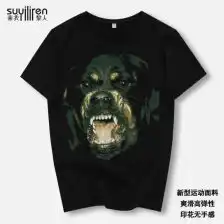  潮牌大狗头短袖男女情侣装欧美风纯棉大码t恤2017春夏潮装t恤
