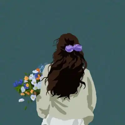  唐崎夜雨插画简约情侣头像