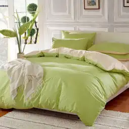  南通床品纯棉活性印花133x72全棉素色纯色双拼春夏四件套批发