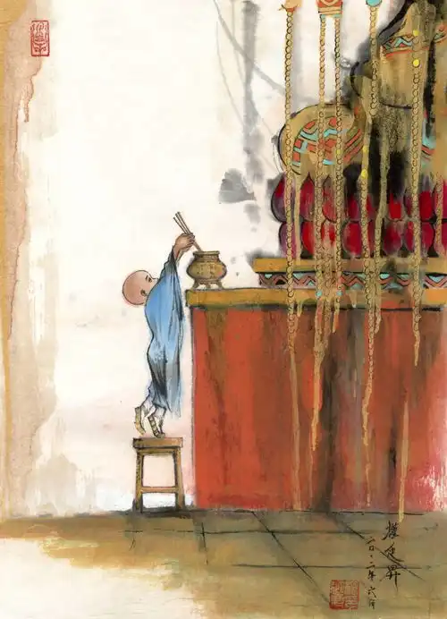  权迎升禅画小和尚水墨艺术展上海玉佛禅寺展即将开幕