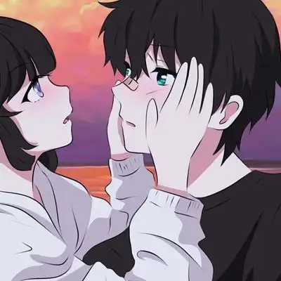  2023最新温馨心贴心动漫情侣头像