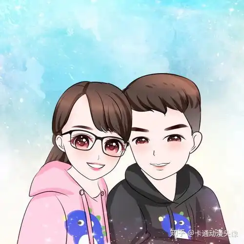  今日更新情侣卡通大头贴在配上你们的个性艺术签名让你们的头像与众不同