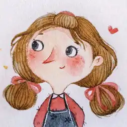  q版水彩软萌小人物,甜到冒泡